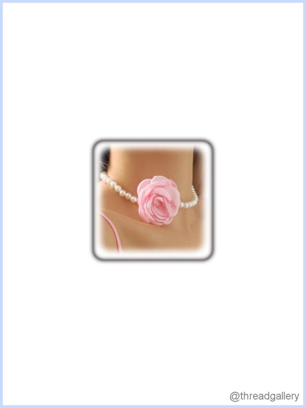 Handmade Bohemian Camellia Flower Pearl Choker Necklace for Women Vintage